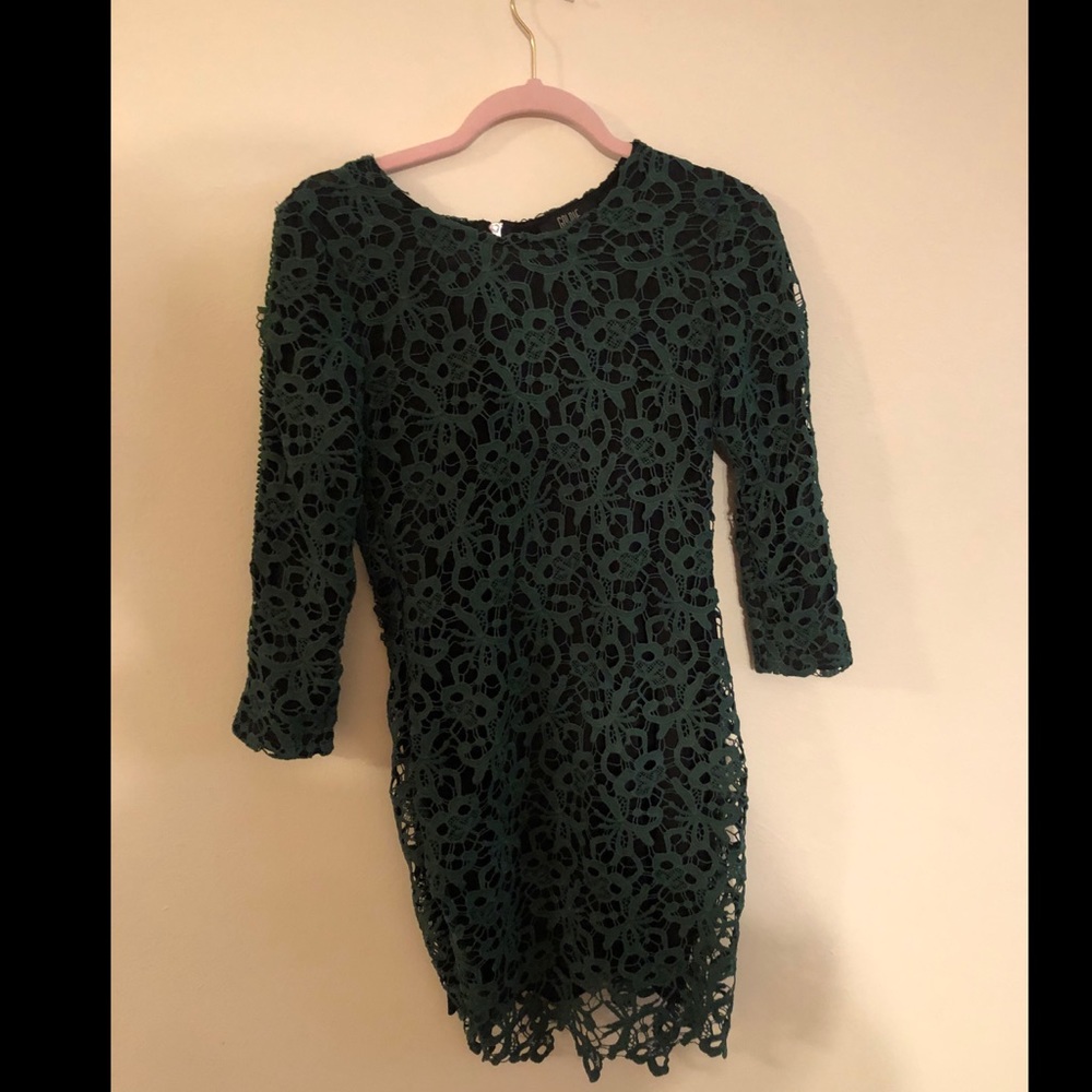 Green lace dress